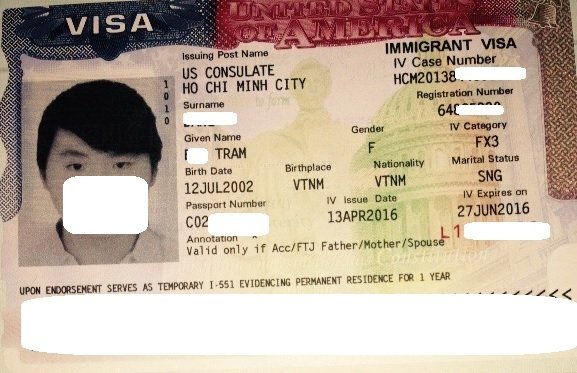 Con chị Thủy đã nhận được visa
