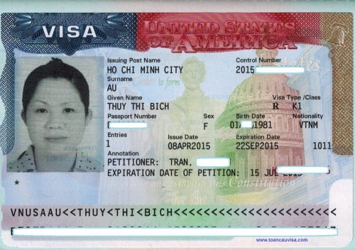 Visa của chị Thủy