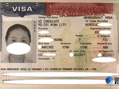 Visa của chị Hường