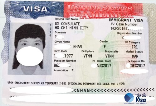 Visa của chị Nhàn