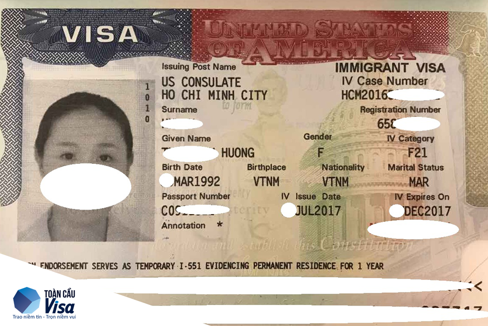 Visa của chị Hường