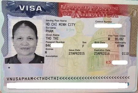 Visa du lịch Mỹ B1/B2 của khách hàng được cấp tại TP.HCM