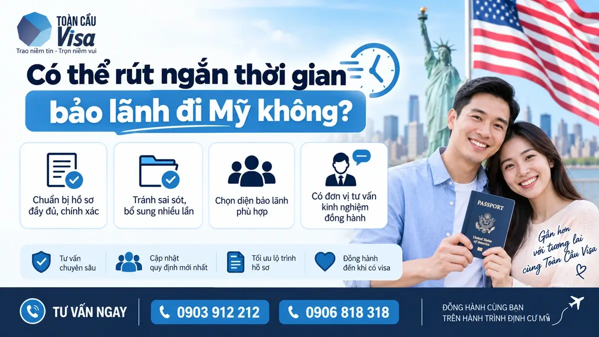 Hồ sơ bảo lãnh đi Mỹ mất bao lâu? Cách ước tính theo từng diện và từng giai đoạn 4 Để hạn chế thời gian phát sinh, người làm hồ sơ nên chuẩn bị giấy tờ chính xác, tránh thiếu sót, chủ động theo dõi và phản hồi yêu cầu bổ sung đúng thời hạn.