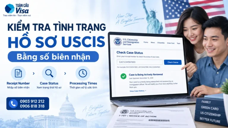 Kiểm tra tình trạng hồ sơ USCIS bằng số biên nhận Receipt Number