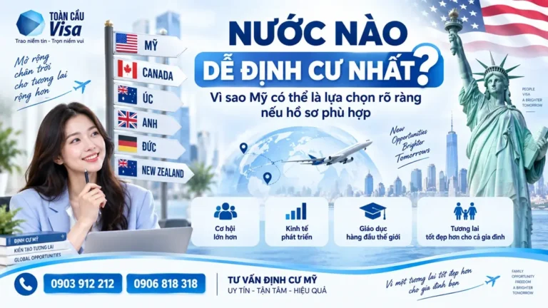 Banner: Nước nào dễ định cư nhất, vì sao Mỹ là lựa chọn rõ ràng nếu hồ sơ phù hợp