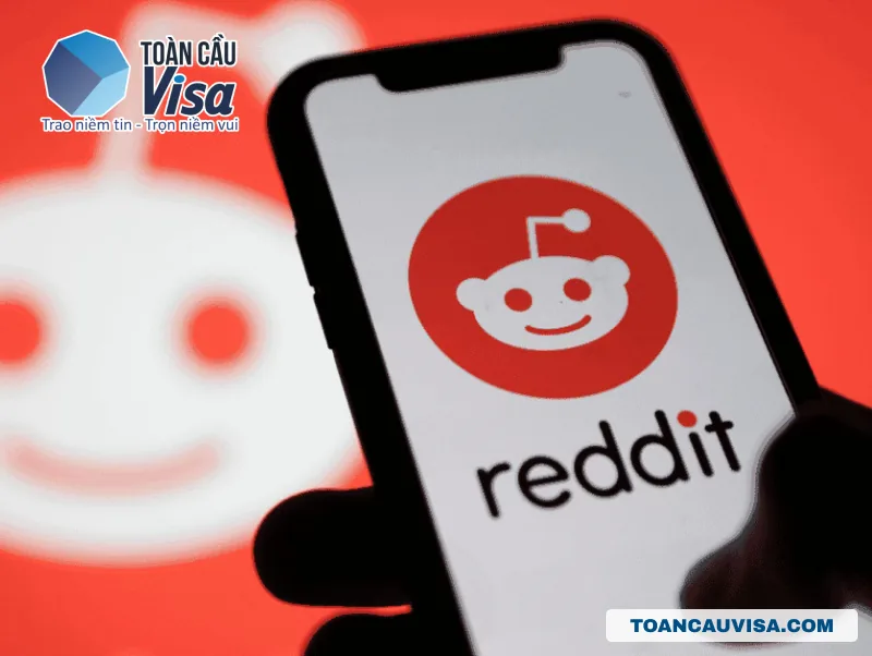 Top 10 Mạng xã hội phổ biến người Mỹ thường dùng 6 Điện thoại hiển thị logo Reddit