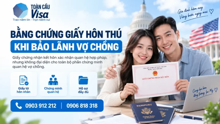Bằng chứng giấy hôn thú khi bảo lãnh vợ chồng sang Mỹ