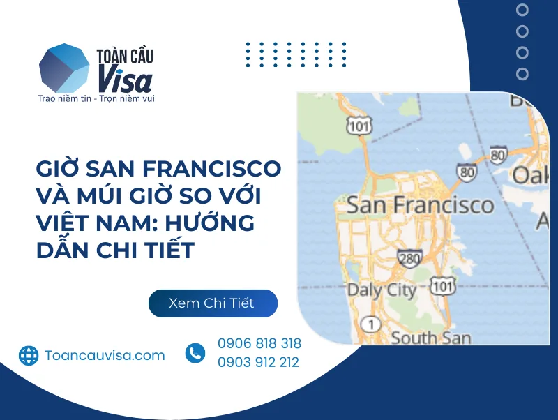 Banner: Giờ San Francisco và múi giờ so với Việt Nam, hướng dẫn chi tiết