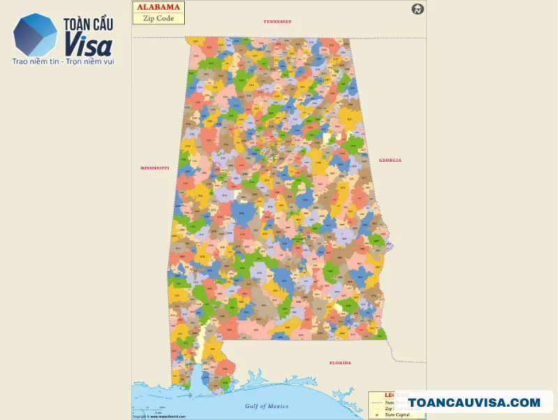 Bảng Mã ZIP Alabama đầy đủ, chi tiết mới nhất 2026 4 Alabama sở hữu khoảng 838 mã ZIP hợp lệ năm 2026