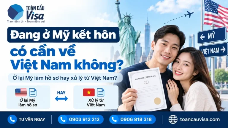 Đang ở Mỹ kết hôn có cần về Việt Nam không? Khi nào được điều chỉnh tình trạng? 5 Đang ở Mỹ kết hôn có cần về Việt Nam không và các hướng xử lý hồ sơ sau khi kết hôn