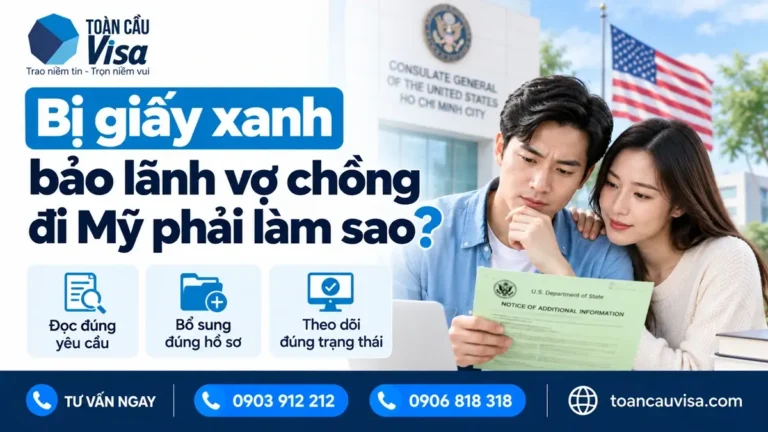 Bị giấy xanh bảo lãnh vợ chồng đi Mỹ phải làm sao? Cách đọc và xử lý yêu cầu 6 Vợ chồng đọc giấy yêu cầu sau phỏng vấn để xác định cách xử lý hồ sơ bảo lãnh đi Mỹ